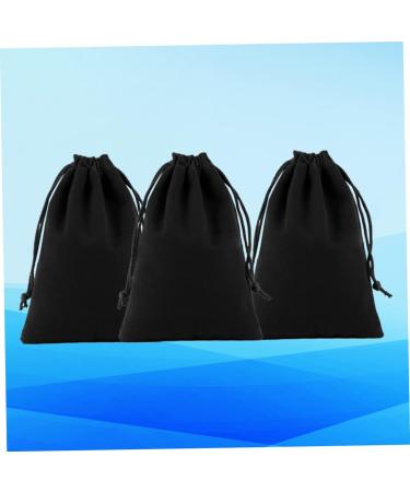 HAPINARY 3pcs Ultifunctional Drawstring Bag Jewelry Bags Drawstring Blackwel Flannel Drawstring Bag Lucky Bag Black 25*35cm - Buy Online on GoSupps.com