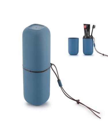 Daren & kiwi travel toothbrush cup toothbrush toothpaste holder water rash gurgling cups set with hanging rope for home bathroom travel hiking camping (blue)