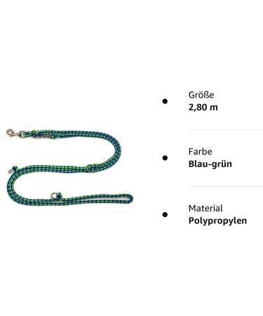 Buy Double Dog Leash for Medium Dogs - Training Leash up to 45kg in 39 Colors - 2.80m Miami Blue-Green - Buy Online on GoSupps.com