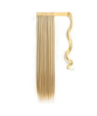 Ponytail Extension 22inch Long Straight Ponytail Extension Wrap Around Clip On Ponytail Hair Extension Heat Resistant Synthetic Straight Hair Pony Tail Hairpieces Ponytail Hairpiece for Women (Color 60 cm MSTMW-613H16