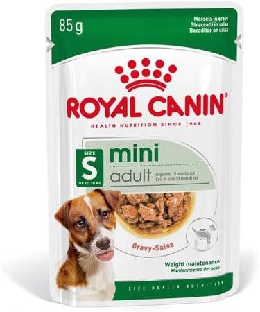 Royal Canin Mini Adult in Sauce | Double pack | 2 x 12 x 85 g | Wet food for small adult dogs (1 to 10 kg) | From 10 months to 12 years | Adjusted energy content - Buy Online on GoSupps.com