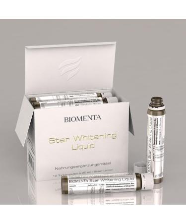 Biomenta Star Whitening Liquid - High-Dose Active Ingredients L-Glutathione Amino Acids & Plant Extracts - 12 Bitter Lemon Ready-to-Drink Ampoules - Premium Quality - Buy Online on GoSupps.com