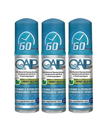 Orthodontic Cleaner by OAP Cleaner | Retainer Cleaner, Denture Cleaner, and Mouth Guard Cleaner | 60 Second Foam Cleanser | Paraben, Sulfate and Triclosan Free | 44.3 mL, 3 Bottles