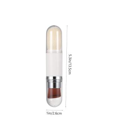 Telescopic Makeup Brush | Dual-Head Foundation & Blush Brush for Flawless Application | 13.5x2.6cm - Silver - Buy Online on GoSupps.com