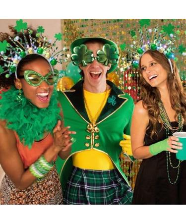 Fashband Light Up St.Patrick's Day Headband LED Green Shamrock Headbands Irish Clover Hair Hoop Hair Accessories for Women - Buy Online on GoSupps.com