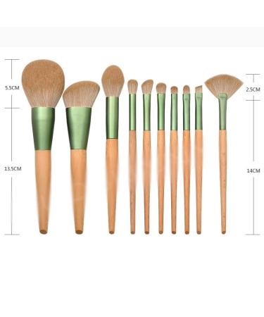 10 Wooden Handle Makeup Brush Set - Premium Powder Eye Shadow & Eyebrow Brushes for Flawless Makeup - International Shipping Available - Buy Online on GoSupps.com