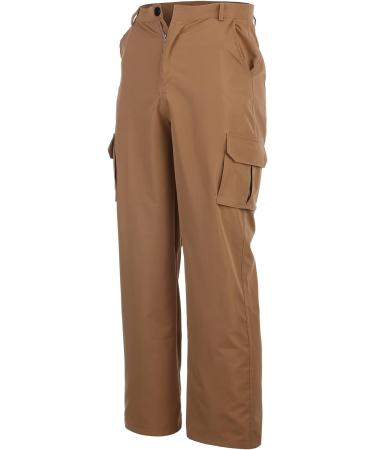 Ronony Men's Cotton Cargo Pants - Regular Fit Outdoor & Hiking Trousers in Khaki - Buy Online on GoSupps.com