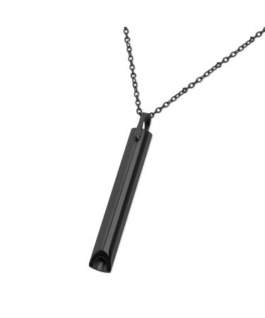 Stress Relief Mindful Breathing Necklace, Anxiety Necklace, Breathwork Tool for Anxiety Relief, Breathing Exercises, Meditation, Relaxation Calming Down, Slowing The Breath. Matte Black