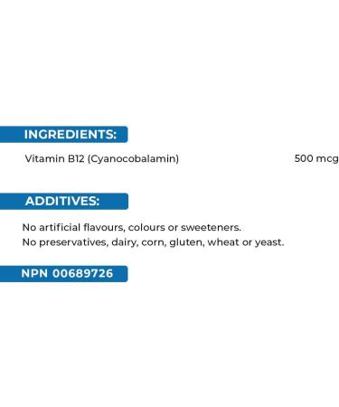 Swiss Natural Vitamin B12 (Cyanocobalamin) 500mcg | 90 Tablets | Helps metabolize carbohydrates fats and proteins - Buy Online on GoSupps.com