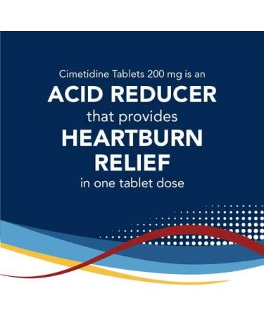 Cimetidine 200mg - Equate Heartburn Relief Stomach Acidity Reducer - 60 Tablets x3 - Buy Online on GoSupps.com