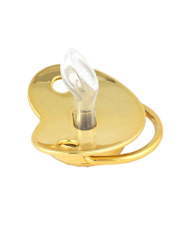 Kisbeibi Baby Pacifier with Clip Diamond Golden Baby Initials Weaning Pacifier 2-Piece Home Boy and Girl (Letter M)