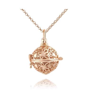 CoolJewelry Aromatherapy Essential Oil Diffuser Necklac Butterfly Perfume Locket Pendant with 6 Lava Stones for Women Girls Golden Butterfly