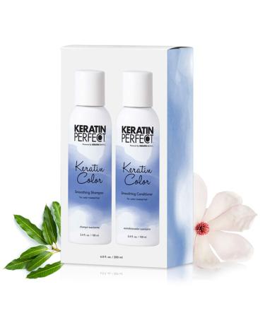 Keratin Perfect Color Travel Duo - 3.4 Oz - Shampoo & Conditioner for Color Treated Hair - Moisture Retain - Sulfate & Paraben Free - Buy Online on GoSupps.com