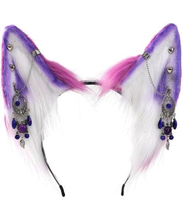 TQUXNGA Wolf Ear Cosplay Hair Hoop with Fringe Earring Woman Teens Headband for Live Broadcast Cartoon Carnivals Hairband 8 - Buy Online on GoSupps.com