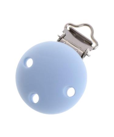 Schnuller clip fogun 1 piece of pacifier clips set made of silicone and metal 3x4.5cm silicone pacifier chains clips/dummy nipple holder for baby and child (light blue)