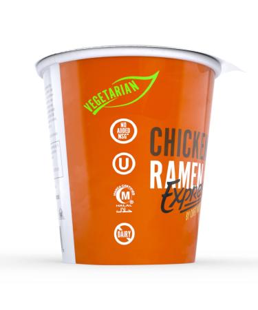 Chef Woo Ramen Express Chicken Flavor Cup Noodle 2.25 Oz (Pack of 12) | Vegetarian, Kosher Parve, Halal | Egg-Free & Dairy-Free | 12 Cup - Buy Online on GoSupps.com