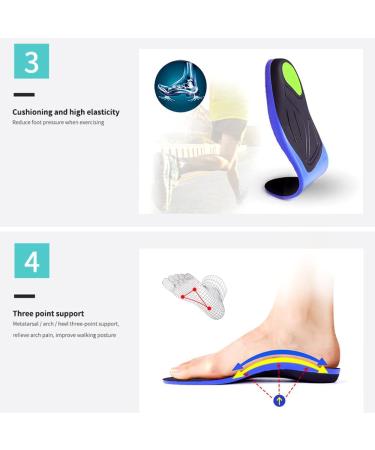 Heavy Duty Arch Support Orthotics Insoles for Men & Women | Gel Cushioning & Shock Absorption - Relief for Fasciitis | Fits Men's 5.5-6.5 & Women's 7.5-8.5 - Buy Online on GoSupps.com