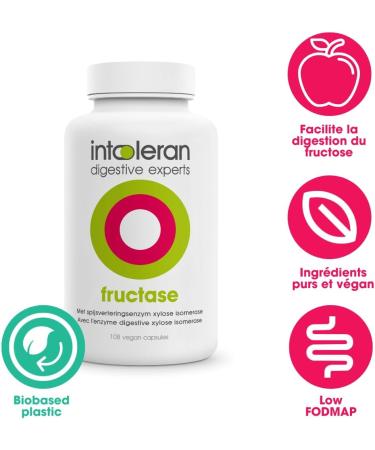 Intoleran Fructase Enzymes digestives - 108 g lules | Compl ment alimentaire pour l'intol rance au fructose | Enzymes pour aider dig rer les aliments et boissons sucr s | Faible teneur en FODMAP - Buy Online on GoSupps.com