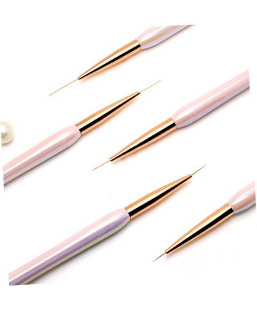 minkissy DIY nail painting pens drawing Pearl nail art zinc alloy nail liner nail brush Manicure tools very fine fine brush Pull pen painting pen 18.7X0.7X0.7CM Pink 1 - Buy Online on GoSupps.com