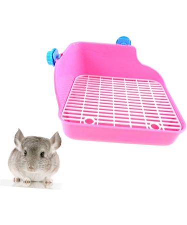 Angoily Toilet Pan Tray Rabbit Corner Toilet Guinea Pig Litter Pan Ferret Potty Trainer Square Big Rabbit medium Pink - Buy Online on GoSupps.com