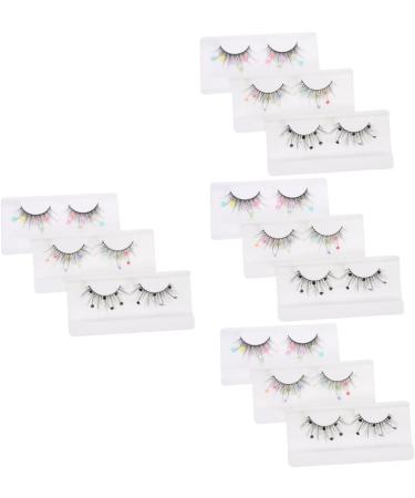 FOMIYES 12 Pairs Sequin False Eyelashes Fake Lashes Flower False Eyelashes False Lashes Fake Eyelashes Pride Makeup Cosplay Lashes Color Lashes Lashes with Color Sequins Lashes Lashs Heart - Buy Online on GoSupps.com
