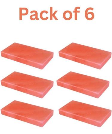 SALT N SOUL Himalayan Salt Block 8x4x0.75 Pack of 6 - Salt Block for Grilling | Himalayan Salt Bricks for Sauna | Salt Tiles for Salt Spa. - Buy Online on GoSupps.com