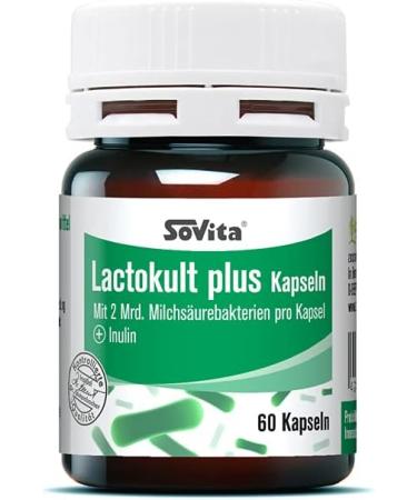 Lactokult Plus Capsules - 60 Count | 2 Billion Probiotic Bacteria + Inulin | Premium Dietary Supplement for Digestive Health - Buy Online on GoSupps.com