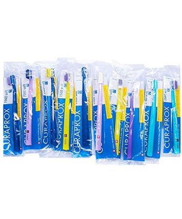 Curaprox 10 x Toothbrush CS 1560 Soft - Manual toothbrush for adults with 1560 Soft CUREN bristles - 10 pieces random color