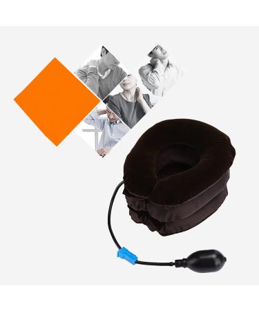 Cervical neck traction device for immediate relief from neck pain.3-layer inflatable neck neck support pain-relieving neck traction devices (coffee)