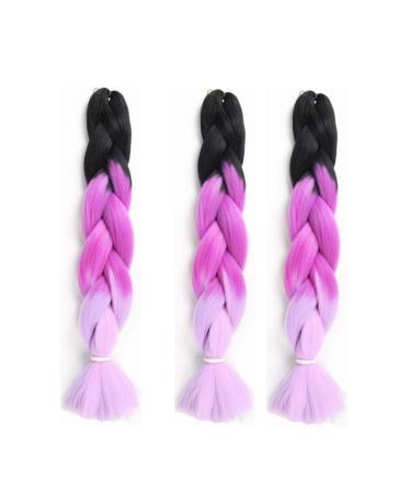 6 Packs Eunice Jumbo Hair Extensions - Colorful Kanekalon Ombre 2Tone 61cm for Crochet Box Braids - Disory - Buy Online on GoSupps.com