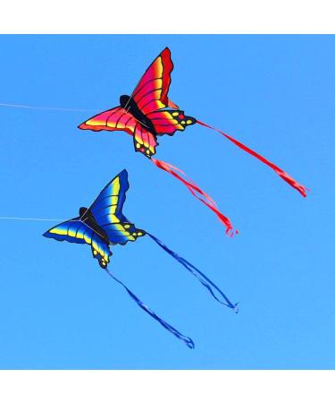 HENGDA Butterfly Kite for Kids and Adults - Colorful Outdoor Single Line Kite with Flying Tools - Red & Blue - Buy Online on GoSupps.com