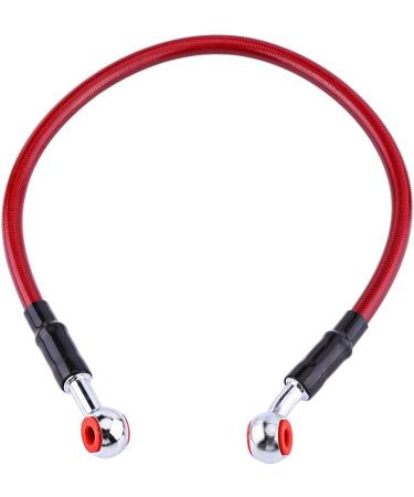 Universal Motorcycle Brake Oil Hose Line - Stainless Steel Braided Fuel Hose Connector (45CM Red) for International Shipping - Buy Online on GoSupps.com