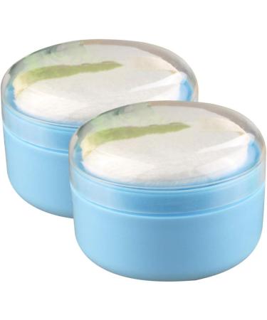 Shop Solustre 2-Piece Empty Powder Box Set - Blue Baby Powder & Talcum Container with Sponge | Ideal for Newborns Toddlers & Women - Buy Online on GoSupps.com