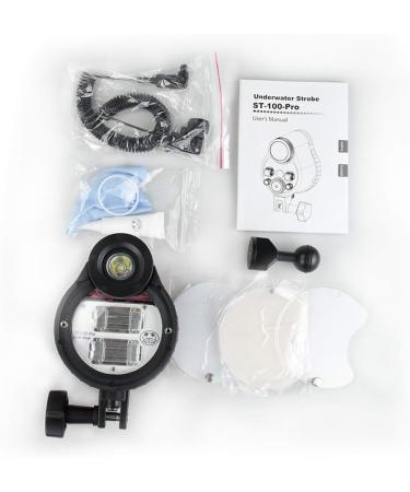 MEIKON ST-100-PRO Professional Underwater Strobe with 5pin Socket and Optic Cable - Waterproof Red LED Light IPX8 100M - Buy Online on GoSupps.com