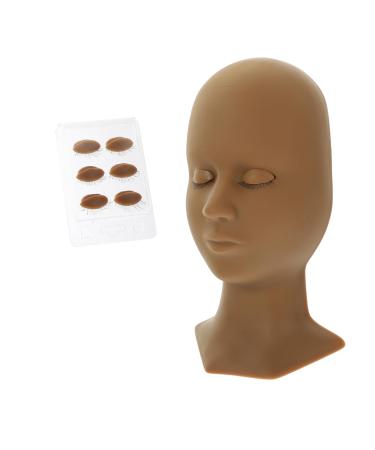 minkissy 1 Set Model Grafted Eyelashes Practice Training Head Realistic Eyelids Silcone Molds Eyelids Makeup Training Head Eyelash Training Head Maniquin Silica Gel Fake Eyelashes Make up