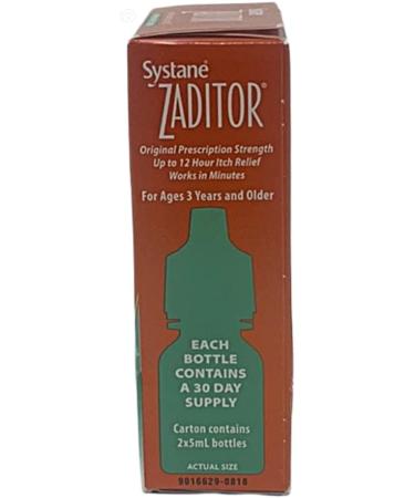 Zaditor Antihistamine Eye Drops Twin Pack - 0.34 Fl oz | Allergy Relief for Eyes - Buy Online on GoSupps.com