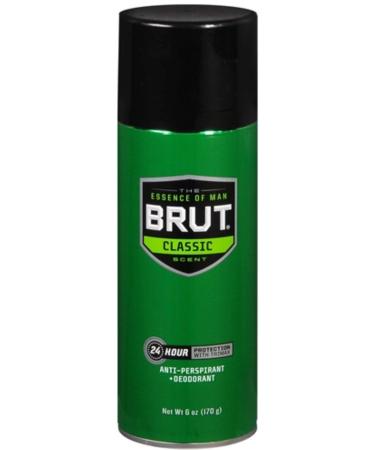 BRUT Anti-Perspirant Deodorant Spray Classic 6 oz (Pack of 4)