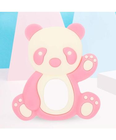 Baby Teething Toy - Cartoon Panda Shape Silicone Teether for Kids | Soft Hugs & Kisses (Pink/Black/Coffee) - Buy Online on GoSupps.com