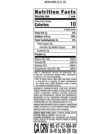 Monster Energy Drink Ultra Rosa 500ml - Buy Online on GoSupps.com