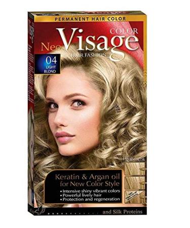 Visage Hair Fashion Permanent Hair Color 04 Light blond Permanent hair color cream with Keratin and Argan oil