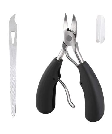 Voarge Toenail Clipper for Thick Toenails Professional Toe Nail Clipper for Ingrown toenail Treatment for Seniors with Surgical Stainless Steel Nail Clipper Set with Ingrown Toenail File & Lifter