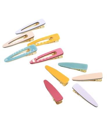Lurrose 10pcs Acrylic Resin Hair Clips Colorful Geometric Crocodile Barrettes Hairpins Bang Side Clips Headdress for Kid Woman Girl