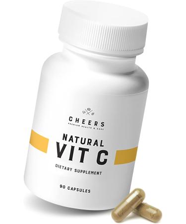 Cheers Natural Vitamin C 1000mg Supplement | Immune Support & Antioxidants | Plant-Based Acerola Rosehip & Bioflavonoids | Vegan Non-GMO Gluten-Free No Additives | 90 Capsules - Buy Online on GoSupps.com