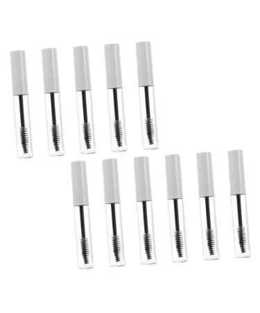 Angoily 11pcs Eyelash Tube Portable Mascara Bottle Lip Gloss Bottle Tubes Vials Mascara Tube White Plastic