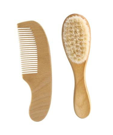 Kisangel Shower Hair Brush 1 Set Toddlers Massage Infants Hair Supplies Baby Newborn Cap and Wooden Kit Registry Care Comb Cradle Brush Gift for Soft Wood Newborns Scalp Wool Toddler Suit