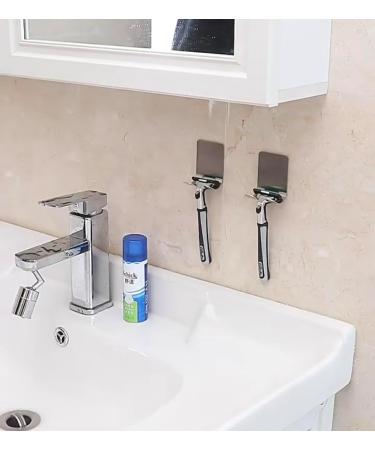 Lianrises 3-Piece Shower Razor Holder - Adhesive Stainless Steel Hooks for Bathroom - No Drilling Waterproof Multi-Purpose Organizers - Buy Online on GoSupps.com