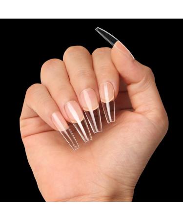Gel Nail Kit - BTArbox Coffin Soft Gel Nail Tips 300PCS with Glue & Primer | Nail Lamp & Acrylic Extension for Fast Manicure - Buy Online on GoSupps.com