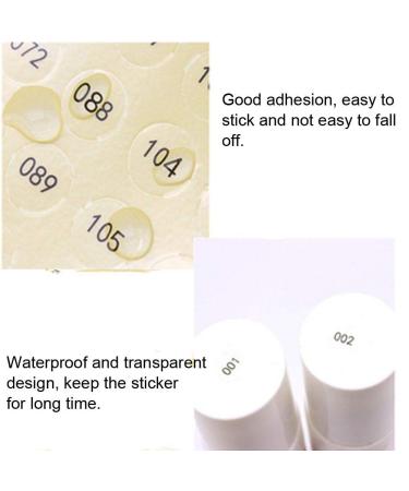 Waterproof Self-Adhesive Round Number Stickers (001-160) for Gel Polish Color Markings - International Shipping Available - Buy Online on GoSupps.com