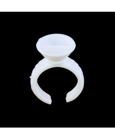 ROSENICE Disposable Glue Holder Rings for Eyelash Extensions - 100pcs White | International Shipping Available - Buy Online on GoSupps.com