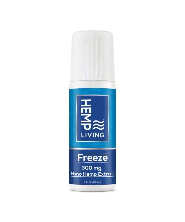 HEMP Living Freeze Nano Hemp Extract | Topical Cold Therapy Roll On 300 MG | Enhanced Absorption | 3 oz Roll on Bottle 300 Mg Roll on Bottle